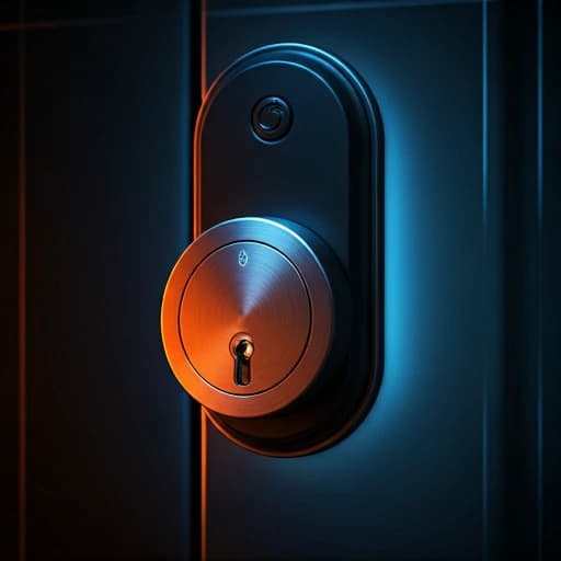Modern high-security door lock close-up