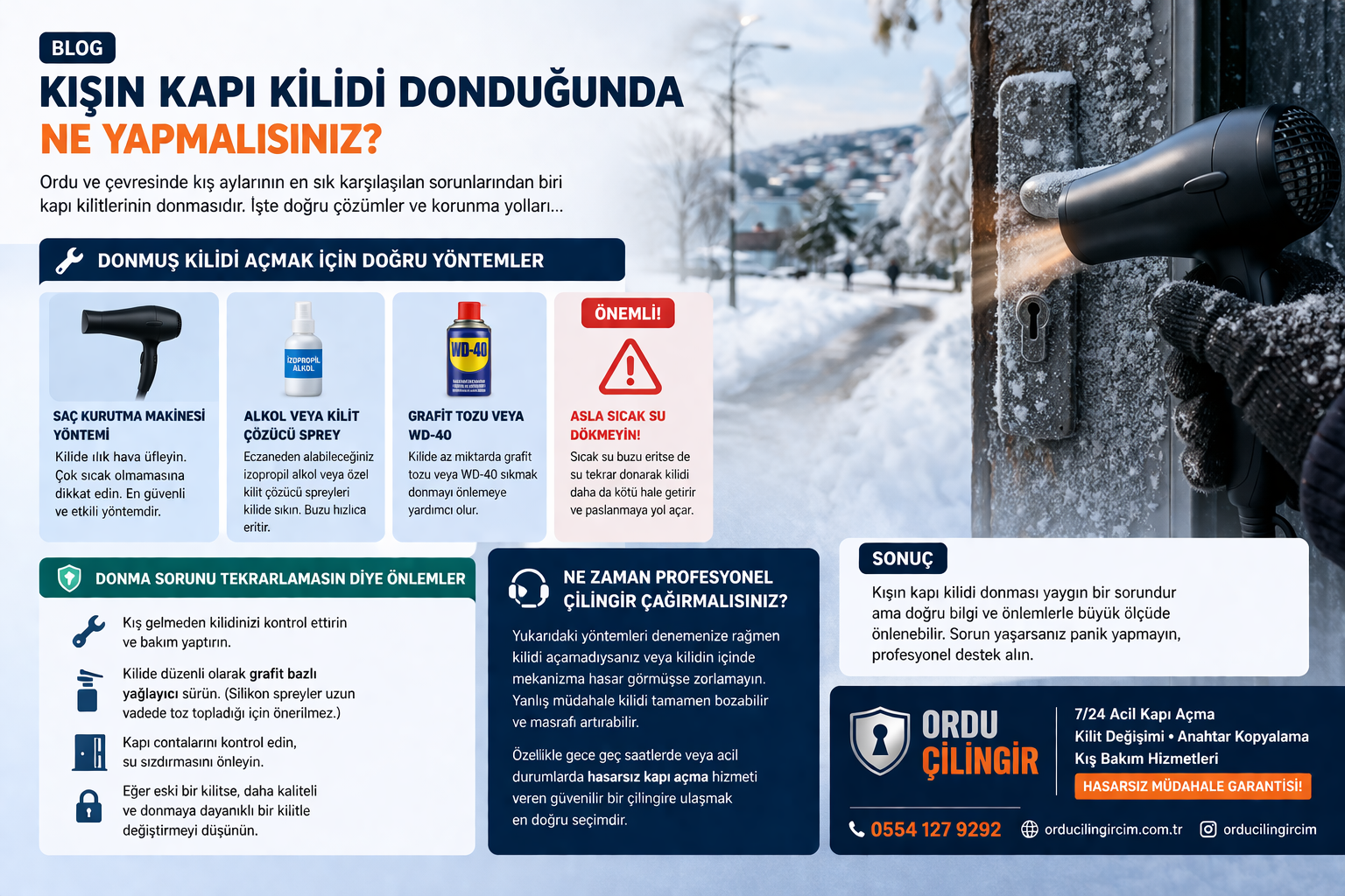 Kapı Kilitleri Donduğunda Ne Yapmalısınız? Kışın Çilingir Çağırmadan Önce Bilmeniz Gerekenler